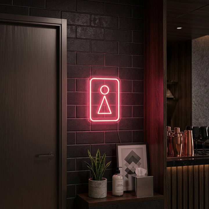 "Toalett WC Kvinna Symbol" Neonskylt