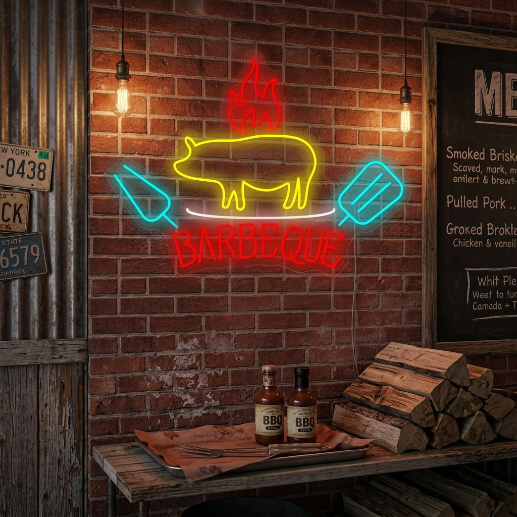 "Barbecue" Neonskylt