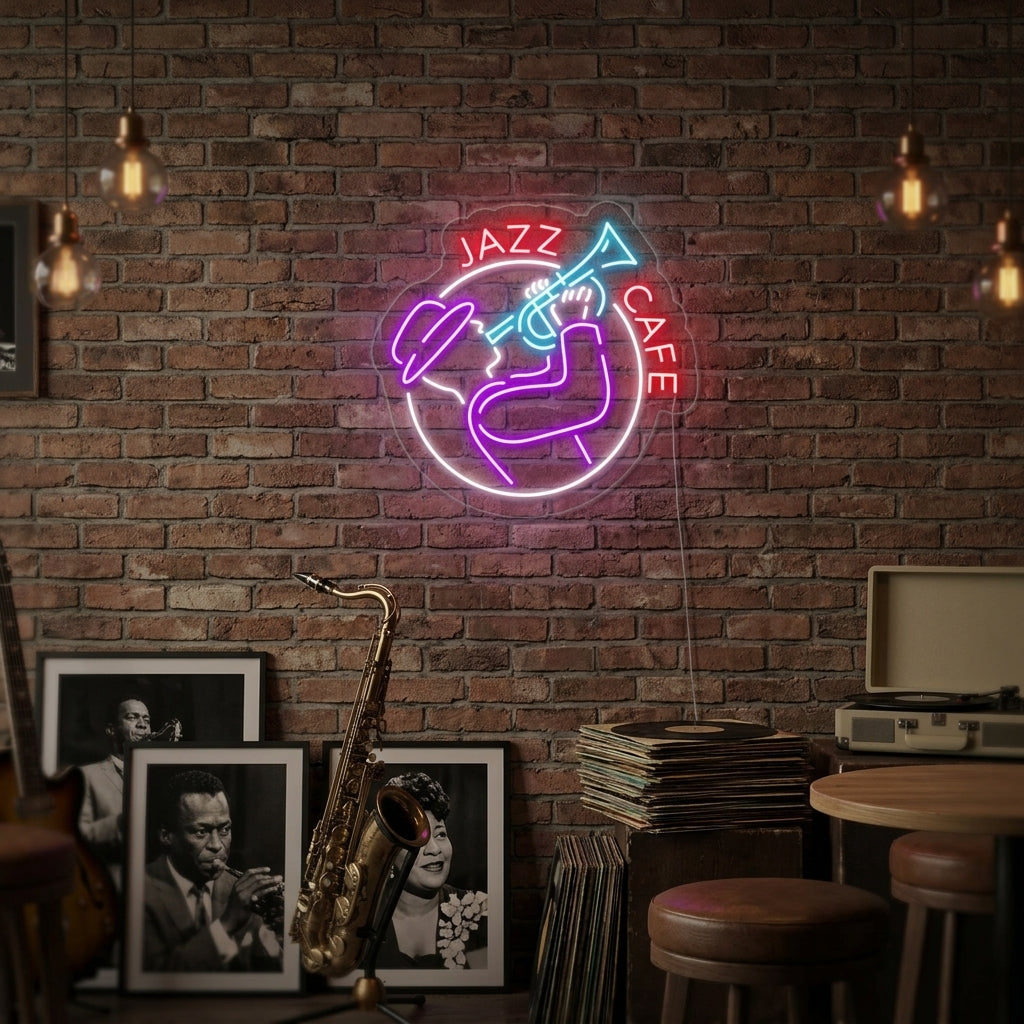 "Jazz Cafe" Neonskylt