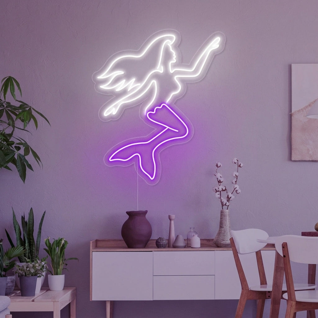 "Sjöjungfru Sexig Tjej" Neonskylt