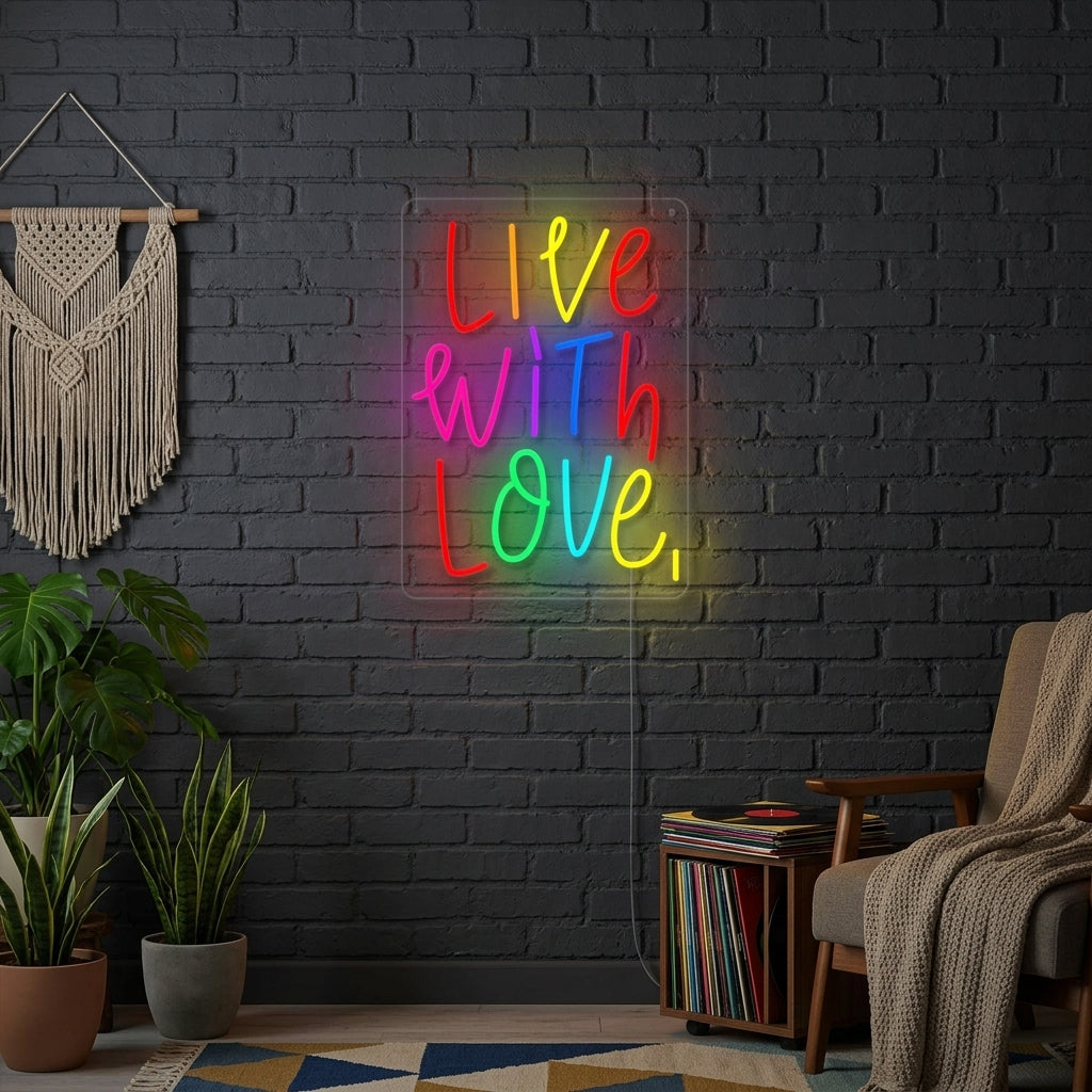 "Live With Love" Neonskylt