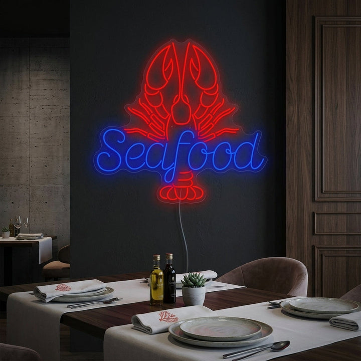 "Seafood" Neonskylt