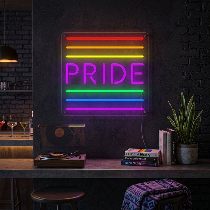 "LGBT, PRIDE, Regnbågsflagga" Neonskylt