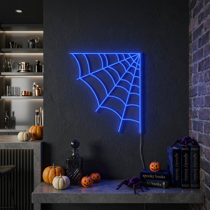 "Halloween Spindelnät" Neonskylt