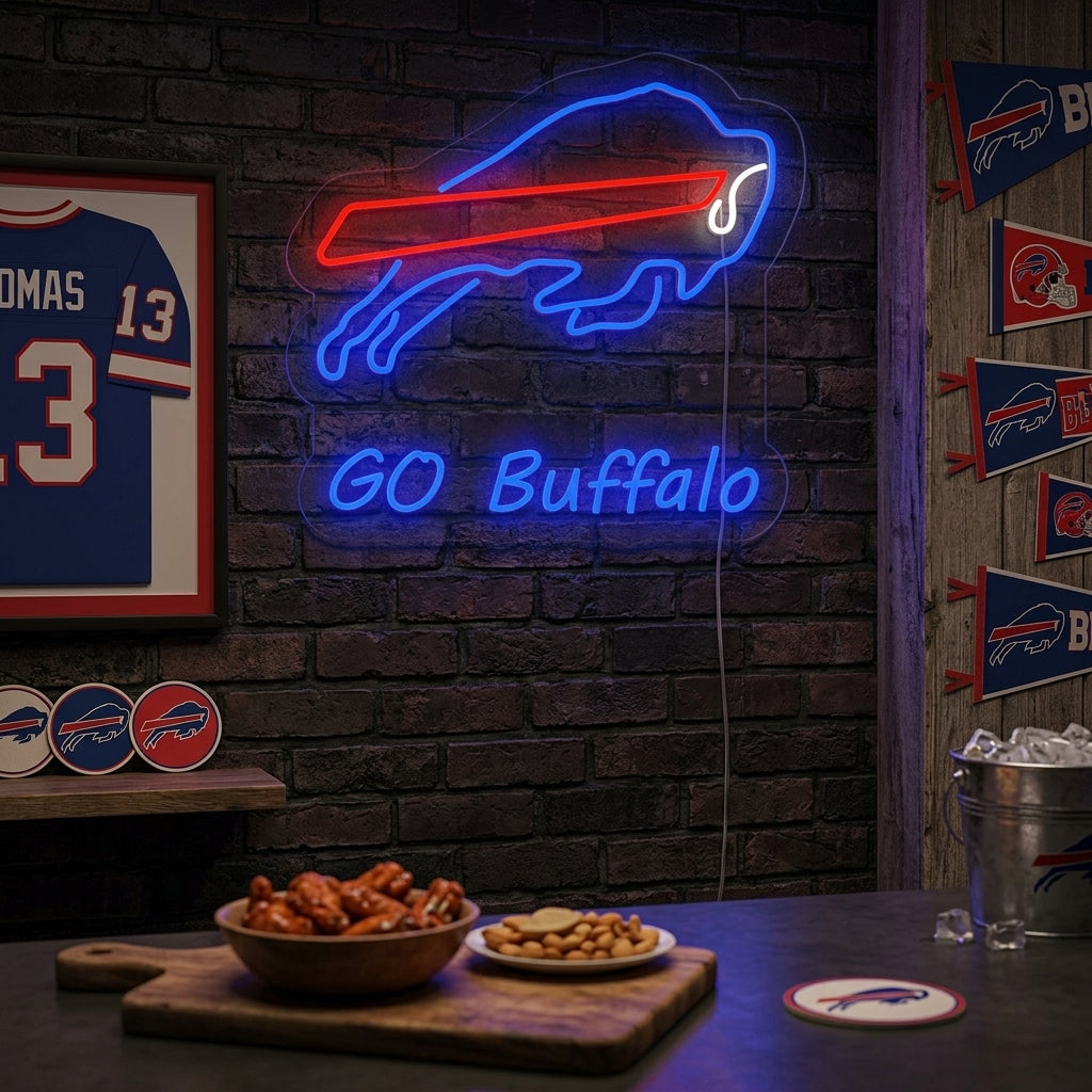 "Go Buffalo, Tjur" Neonskylt