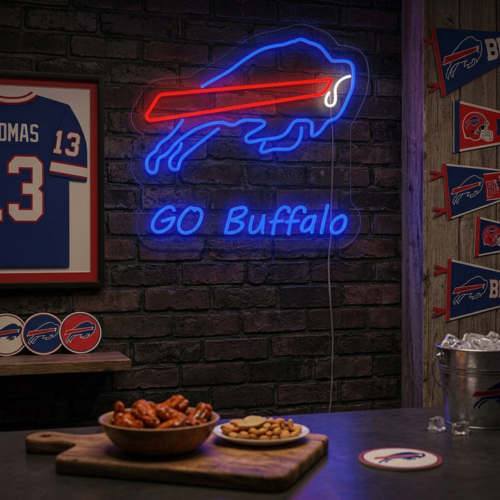 "Go Buffalo, Tjur" Neonskylt