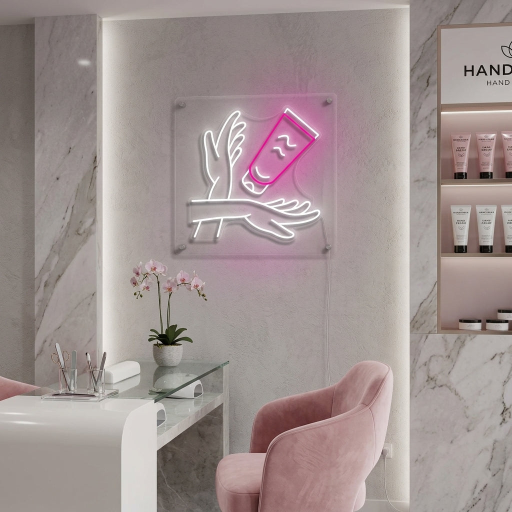 "Handvård" Neonskylt