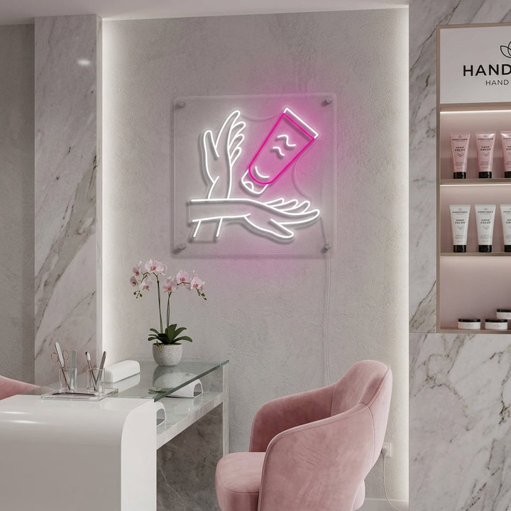"Handvård" Neonskylt