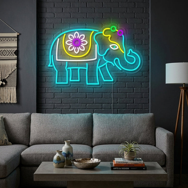 "Indisk Elefant" Neonskylt