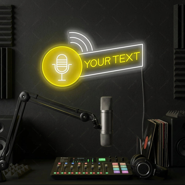 "Anpassad podcast-logotyp" Neonskylt