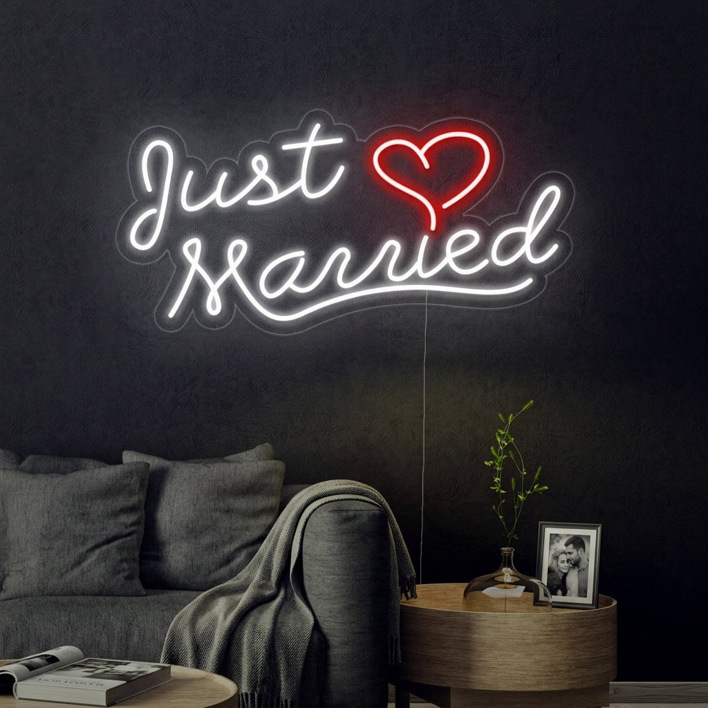 "Just Married" Neonskylt