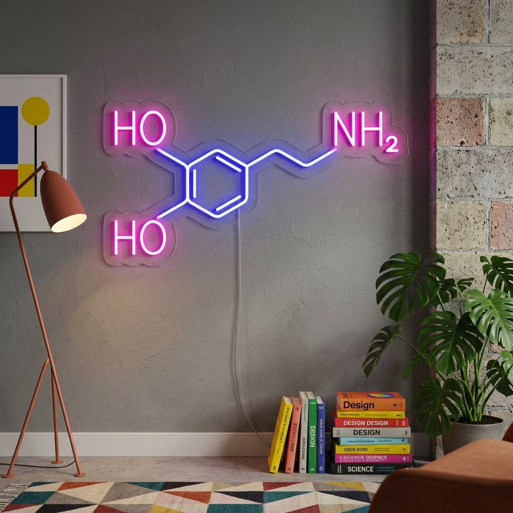 "Molekyl Av Dopamin" Neonskylt