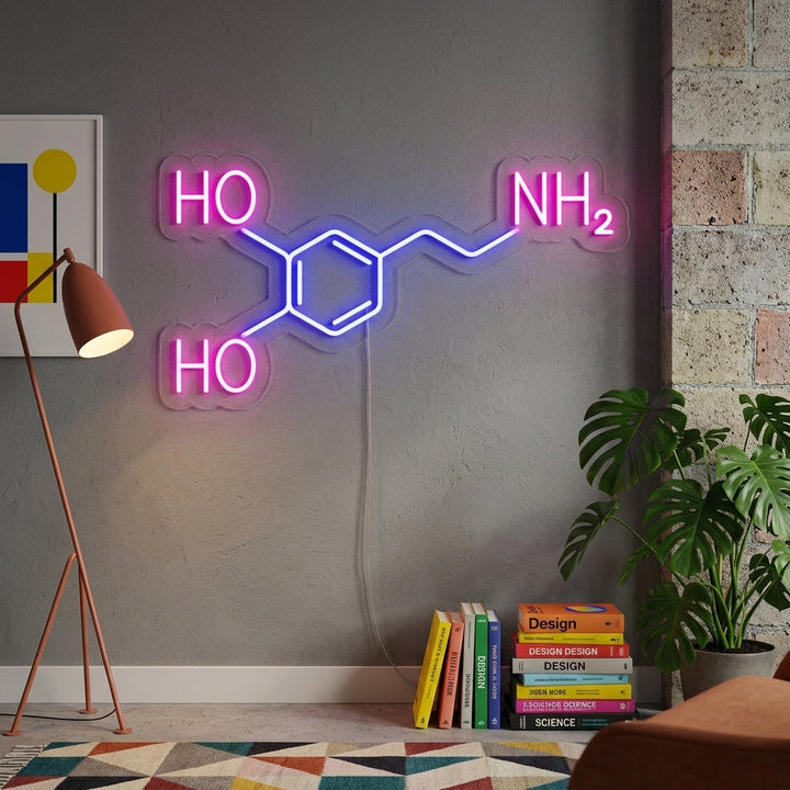 "Molekyl Av Dopamin" Neonskylt