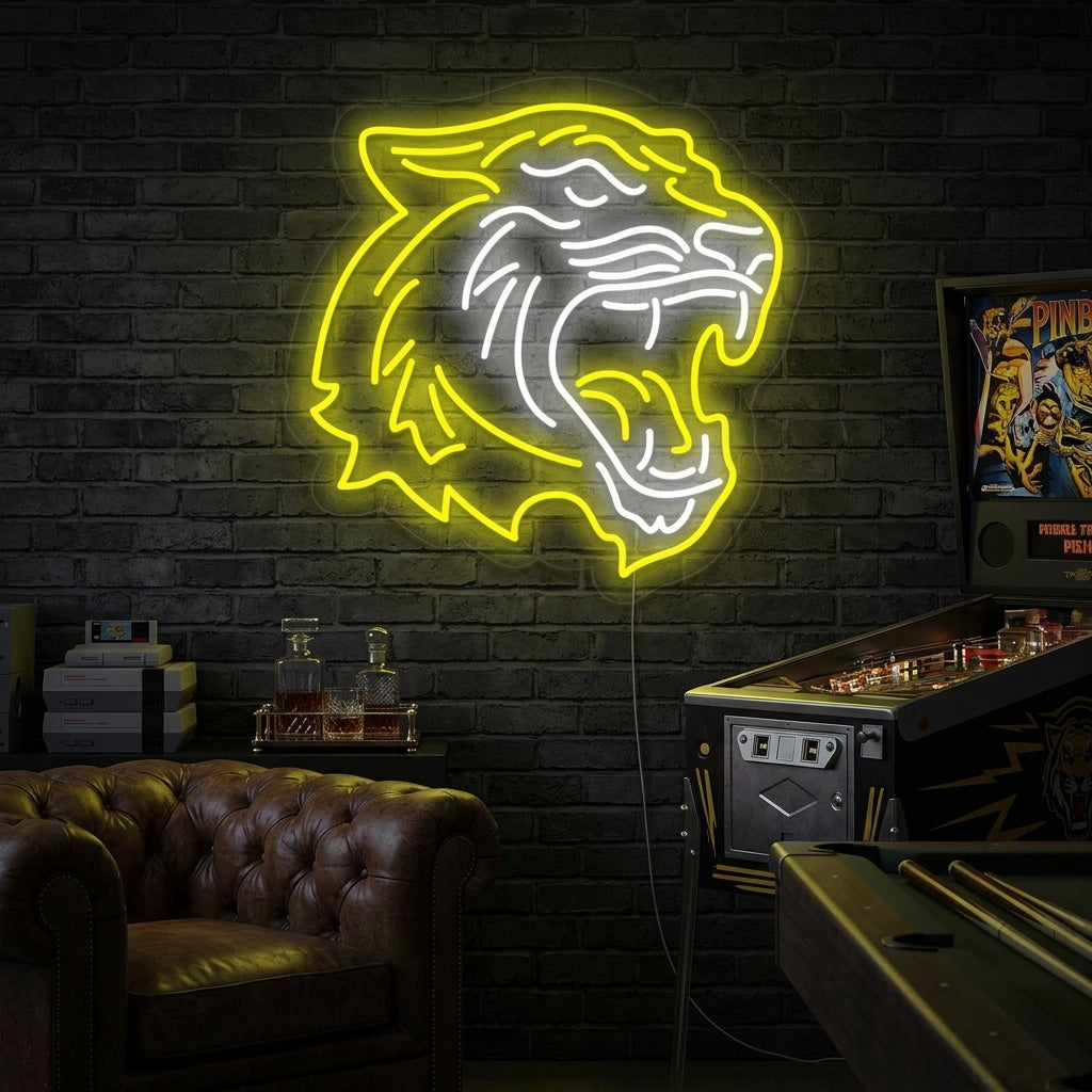 "Djur Med Tigerhuvud" Neonskylt