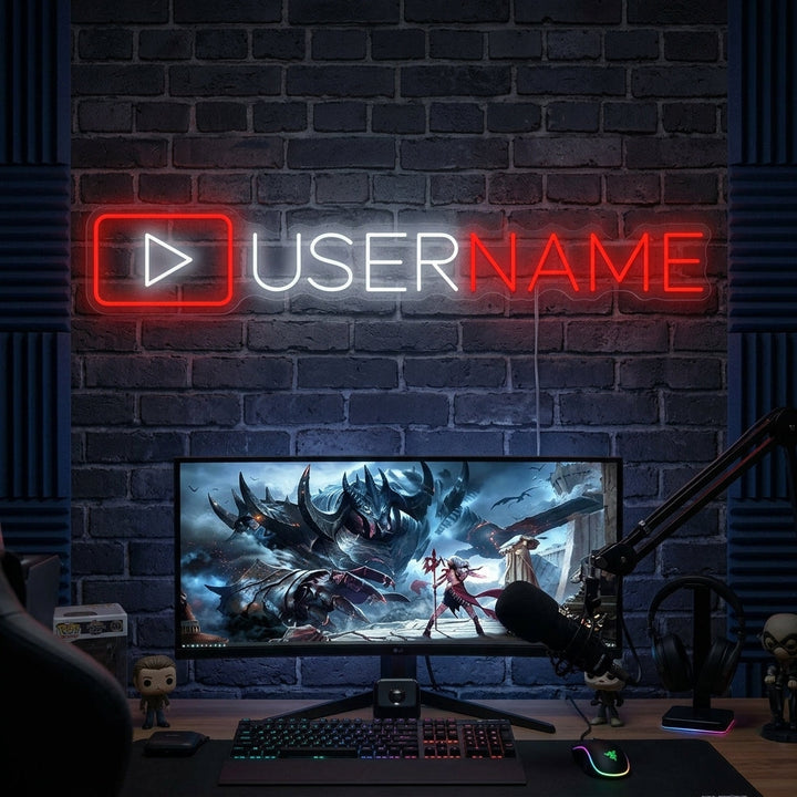 "Anpassad Youtuber-logotyp" Neonskylt