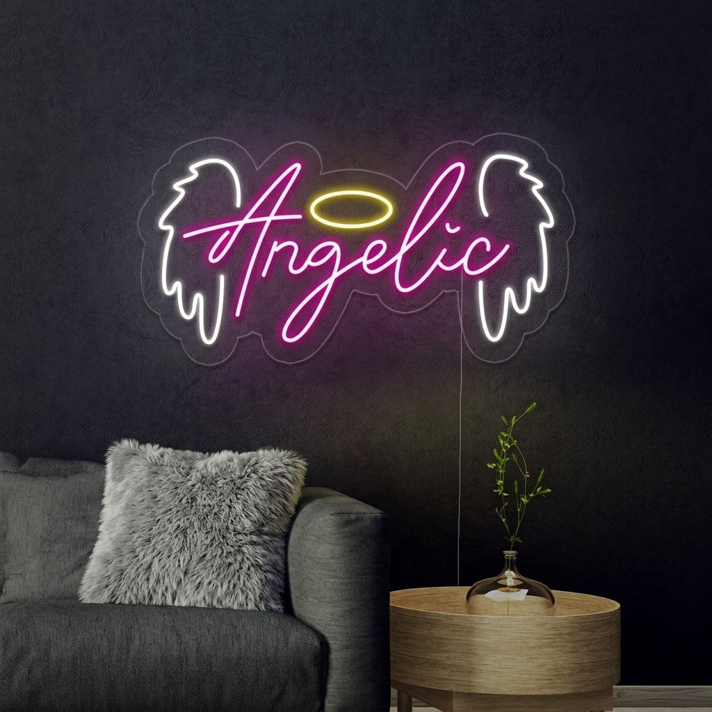 "Ängel, Angelic" Neonskylt