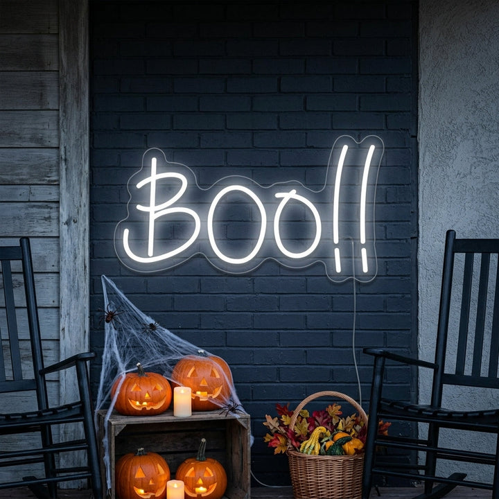 "Halloween Dekor Boo" Neonskylt