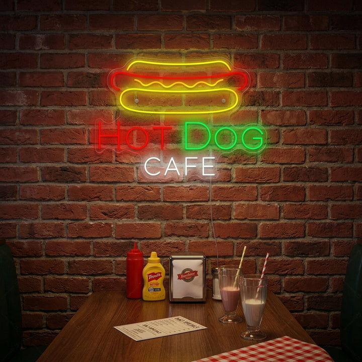 "Hotdog Cafe" Neonskylt