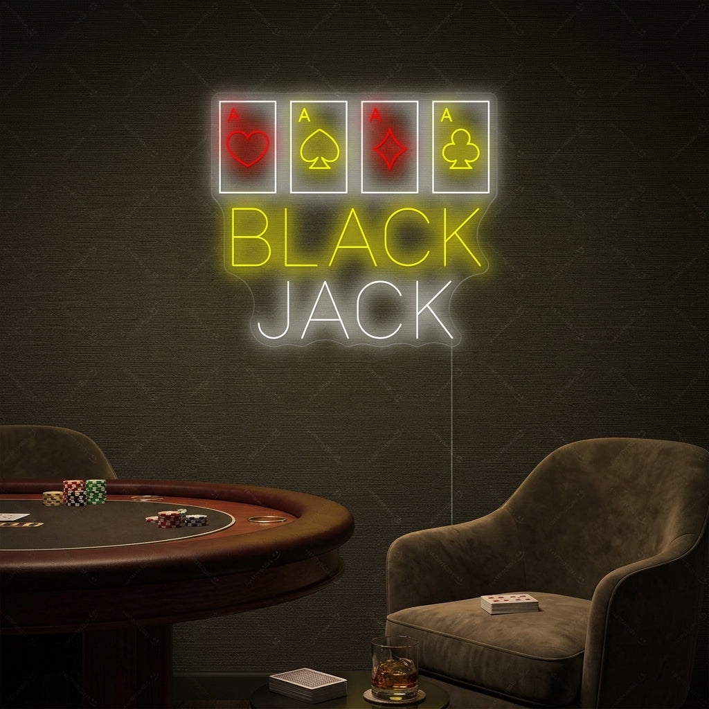 "Black Jack" Neonskylt