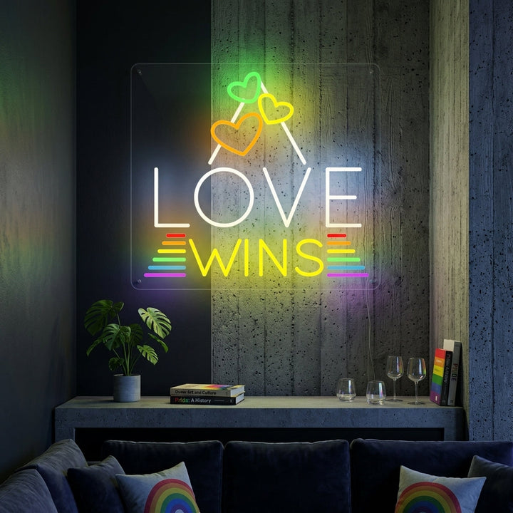 "LGBT Love Wins" Neonskylt