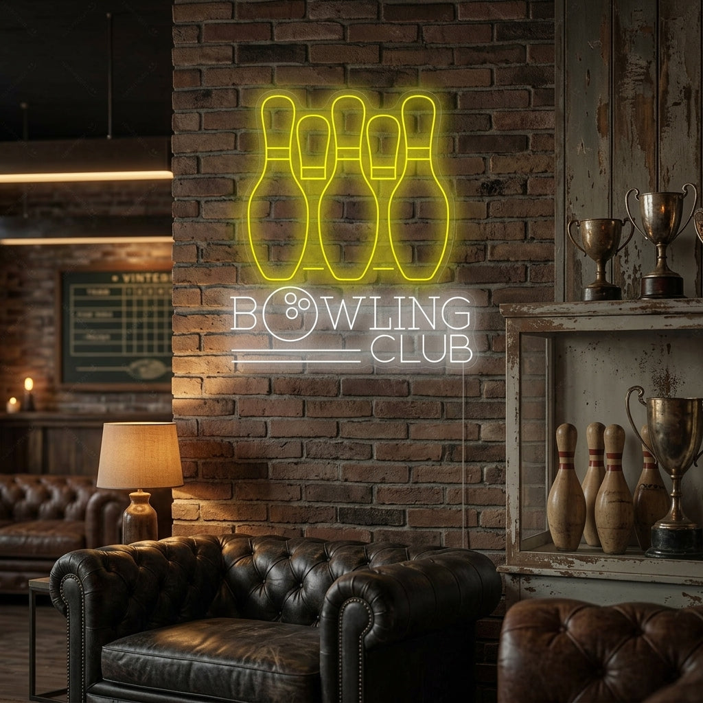 "Bowling Club" Neonskylt