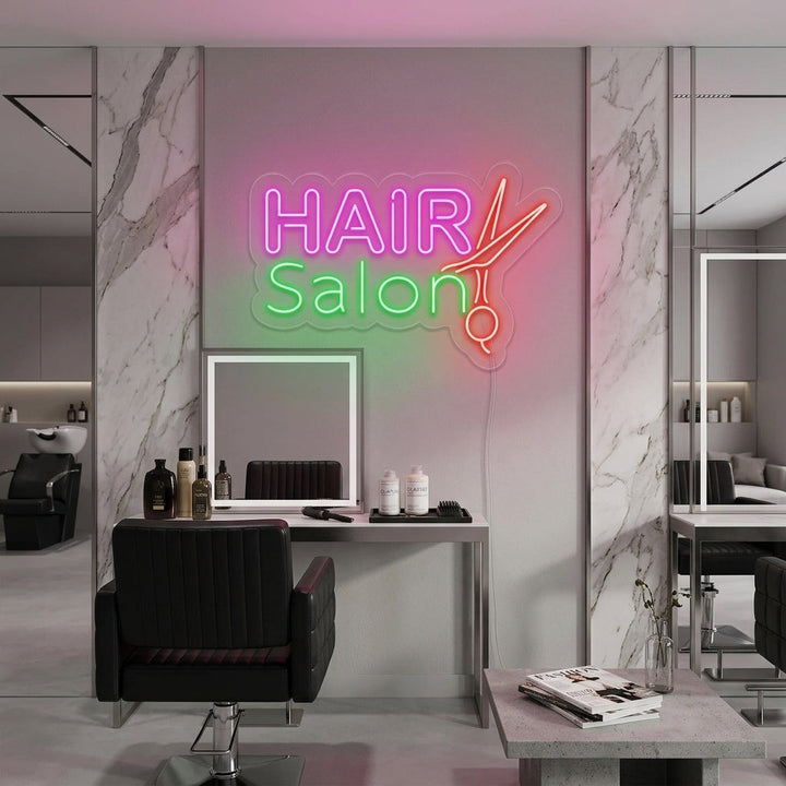"Hair Salon" Neonskylt