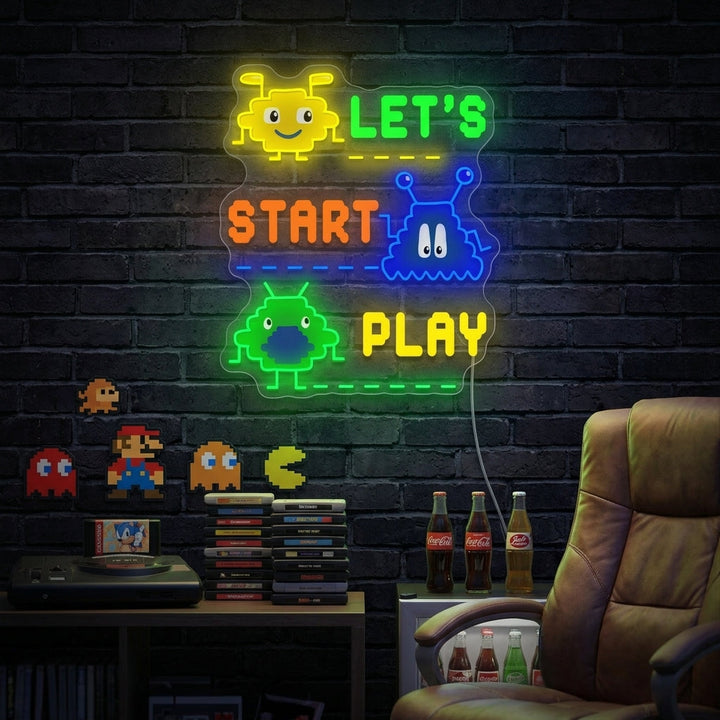 "8-bitars videospel" Neonskylt