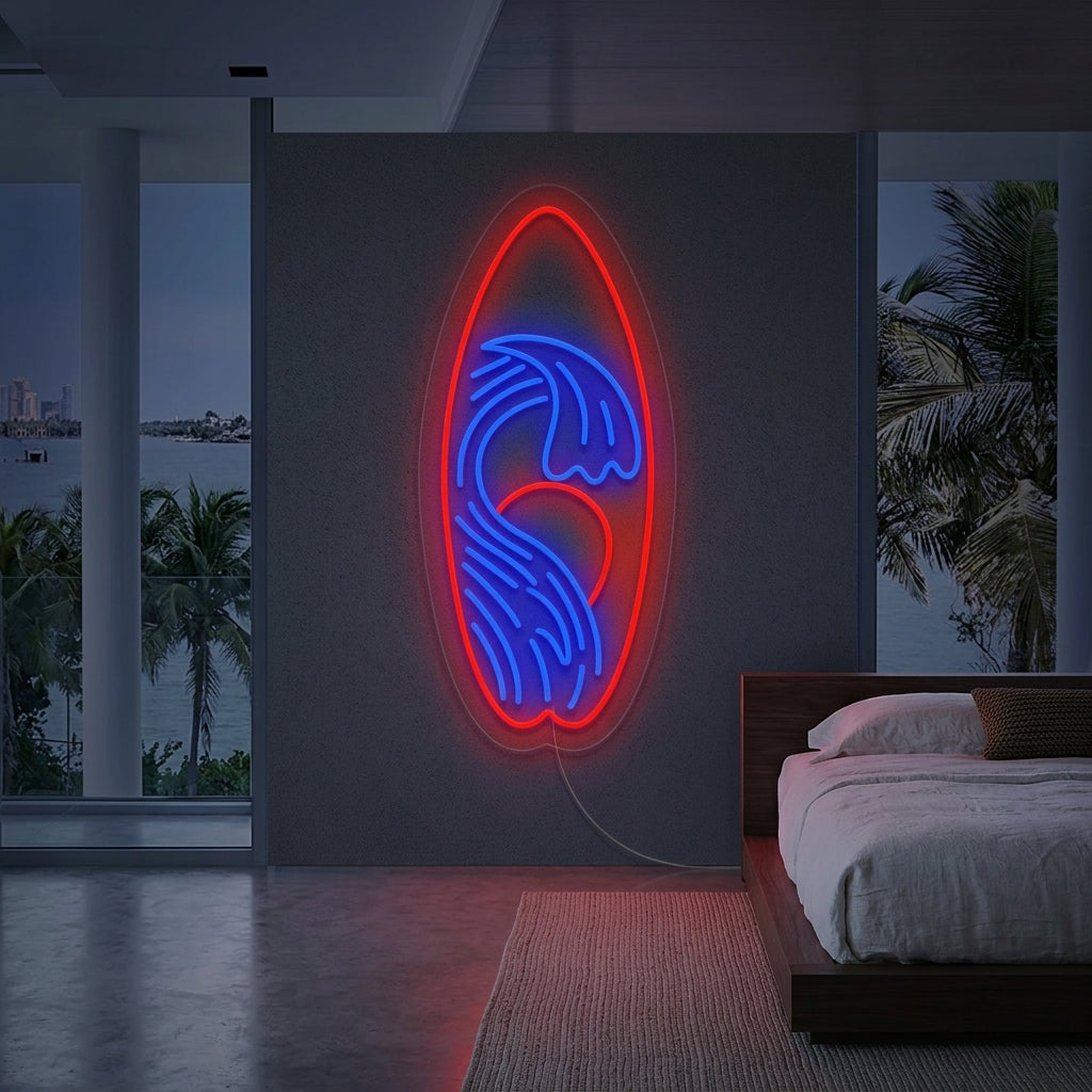 "Surfbräda Sportutrustning" Neonskylt