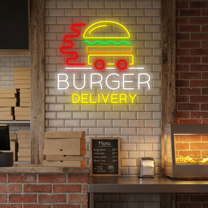 "Burger Delivery" Neonskylt