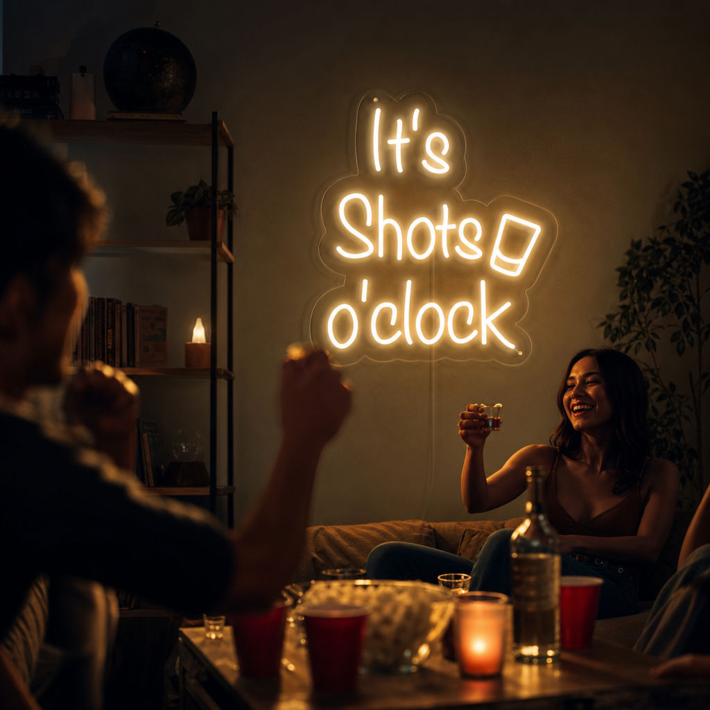 "its Shots oClock" Neonskylt