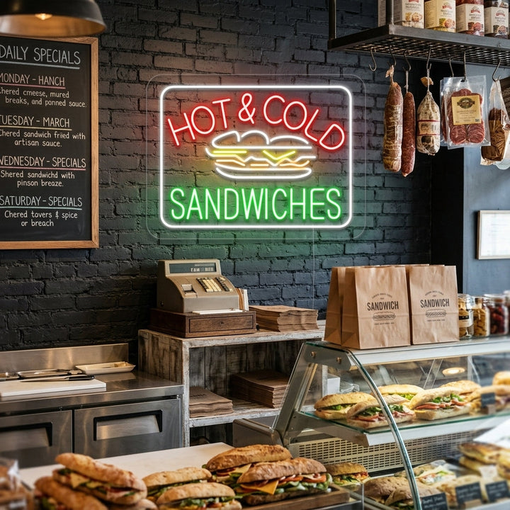 "Hot Cold Sandwiches" Neonskylt
