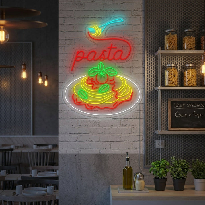 "Italiensk pastarätt" Neonskylt