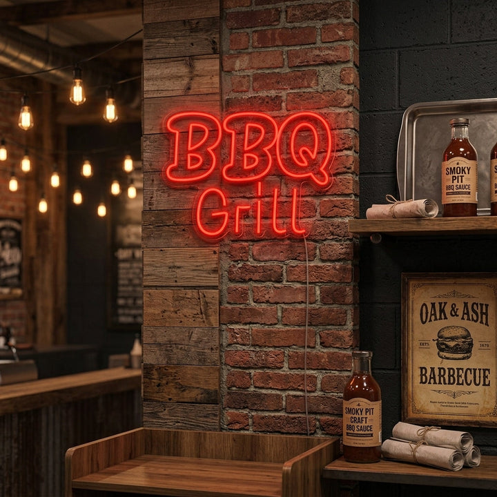 "BBQ Grill" Neonskylt
