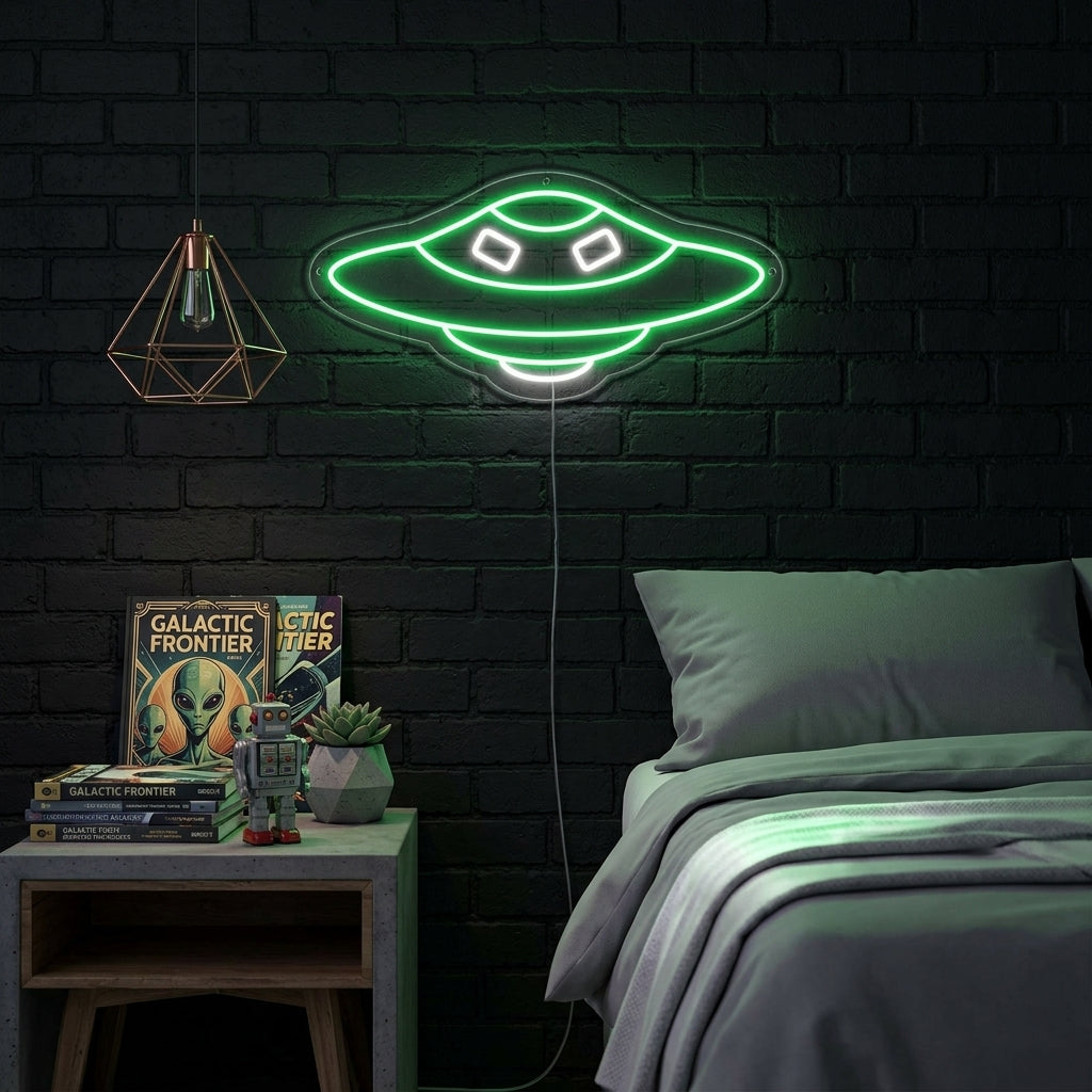 "Rymdskepp UFO" Neonskylt