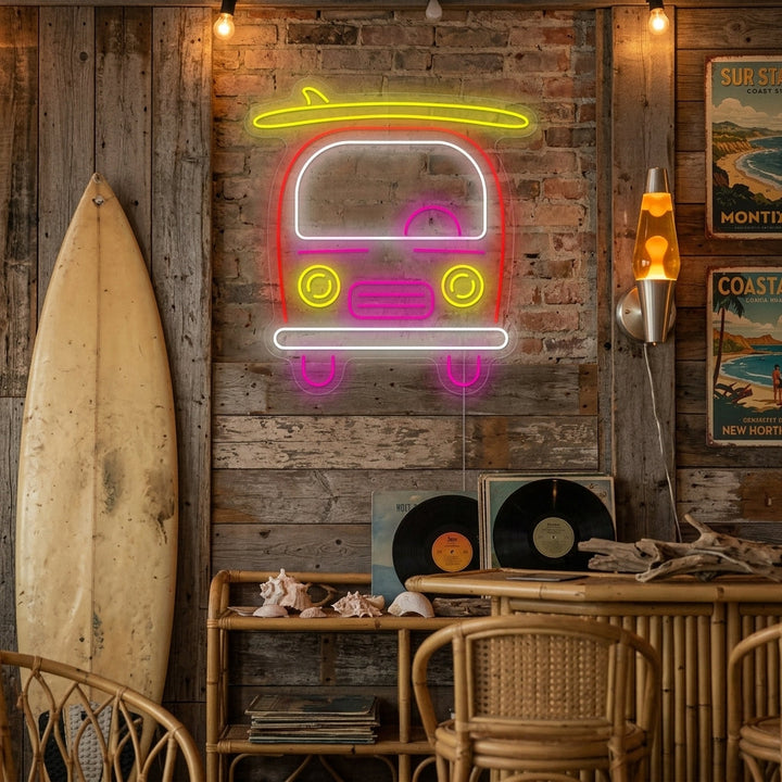 "Buss" Neonskylt