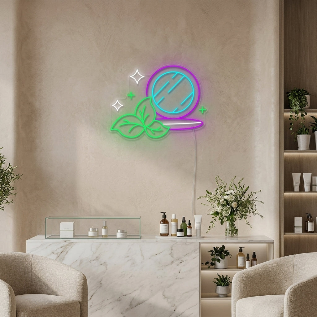 "Smink, Skönhet Och Kosmetika Butik" Neonskylt