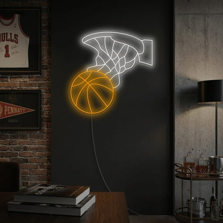 "Basketkorg" Neonskylt