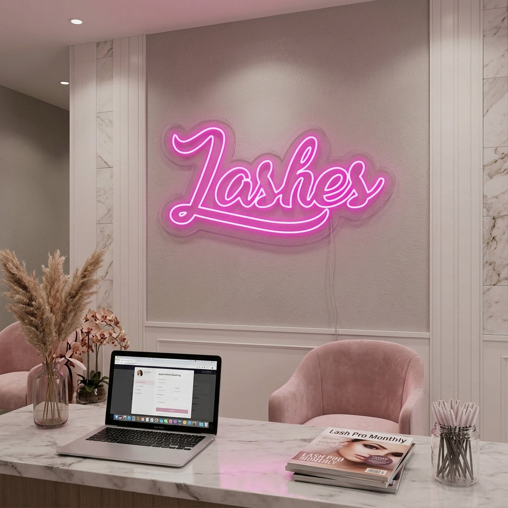 "Lashes" Neonskylt