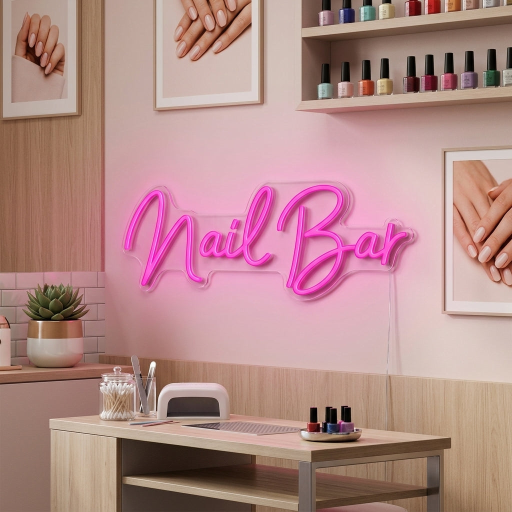 "Nail Bar" Neonskylt