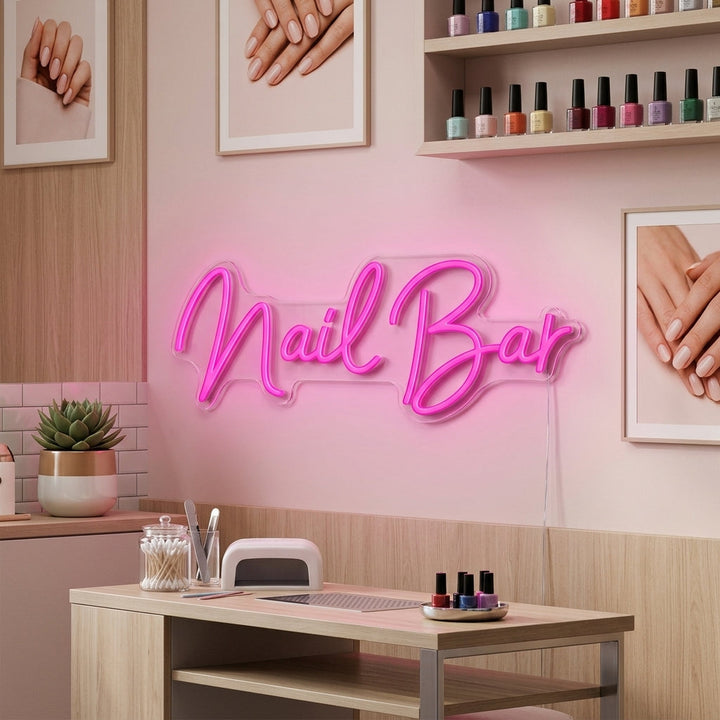 "Nail Bar" Neonskylt