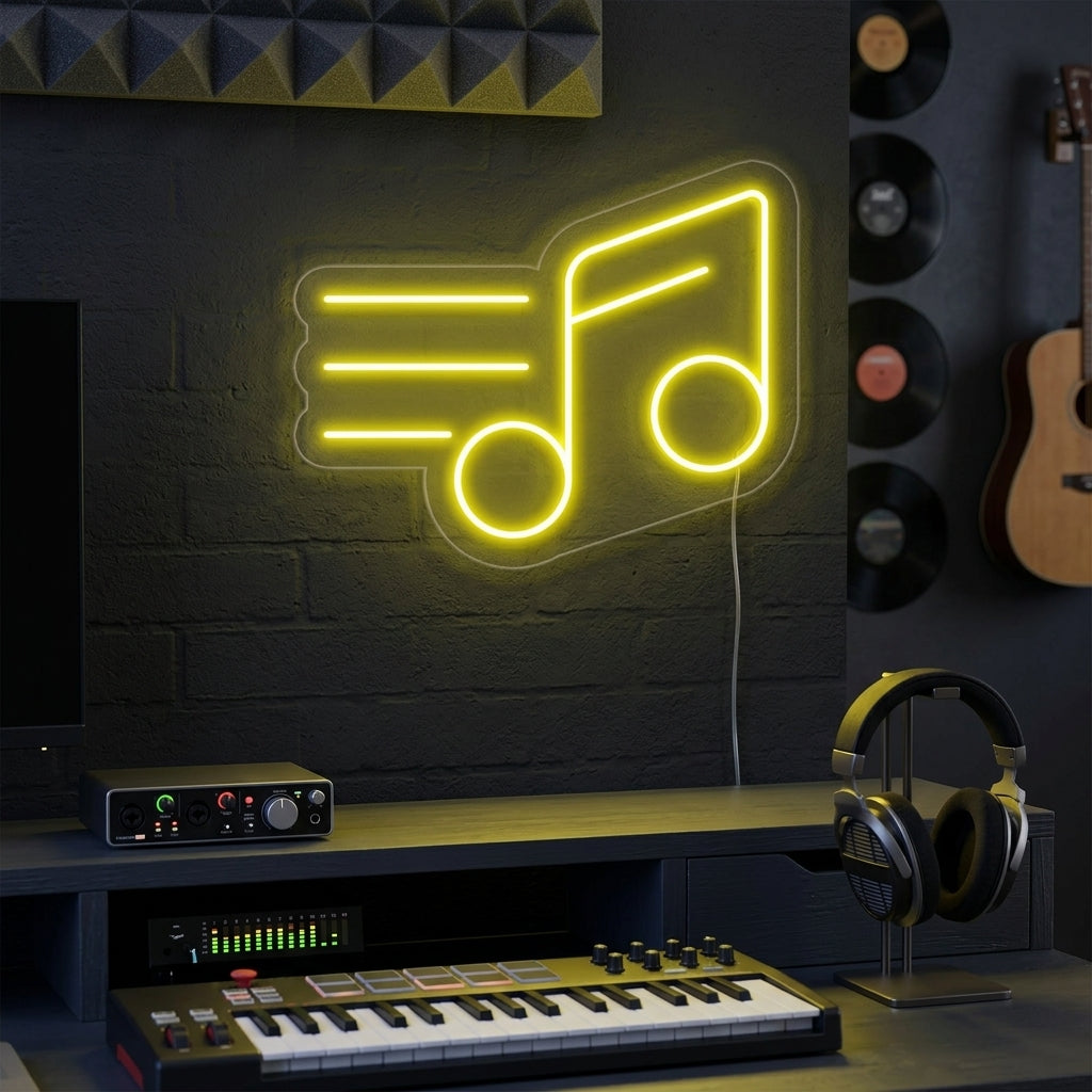 "Musiknot" Neonskylt