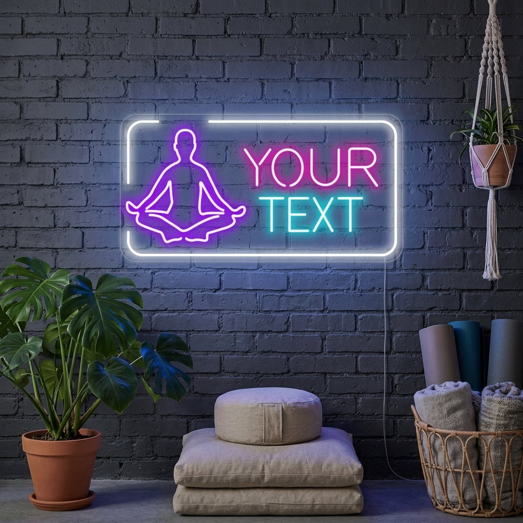 "Your Text, Yogaklubb" Neonskylt