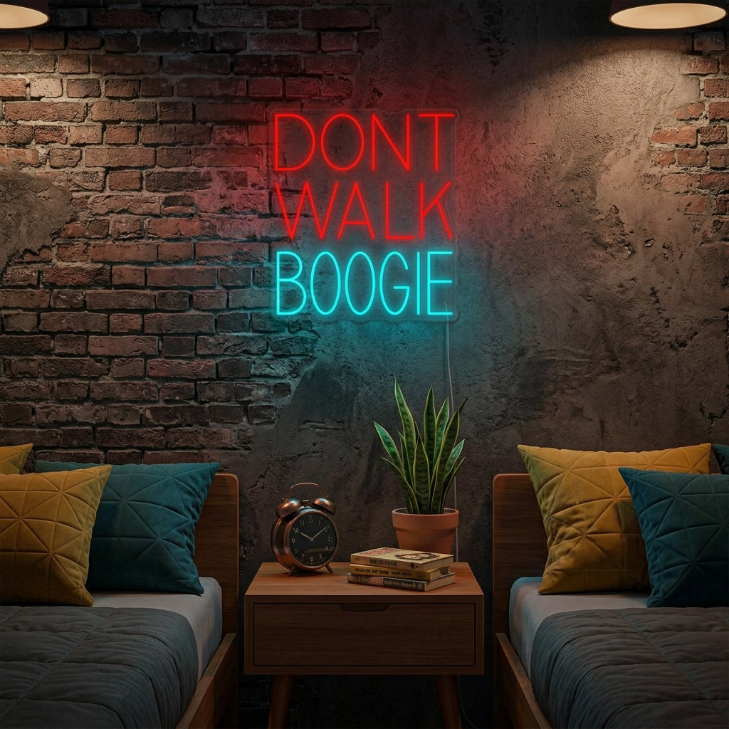 "Dont Walk Boogie Vinylmusik" Neonskylt