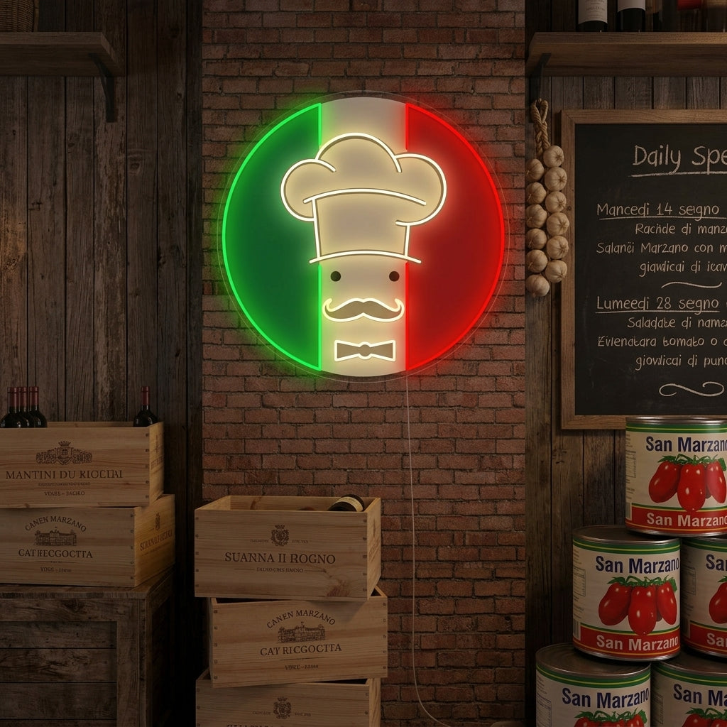 "Kock italiensk restaurang logotyp" Neonskylt