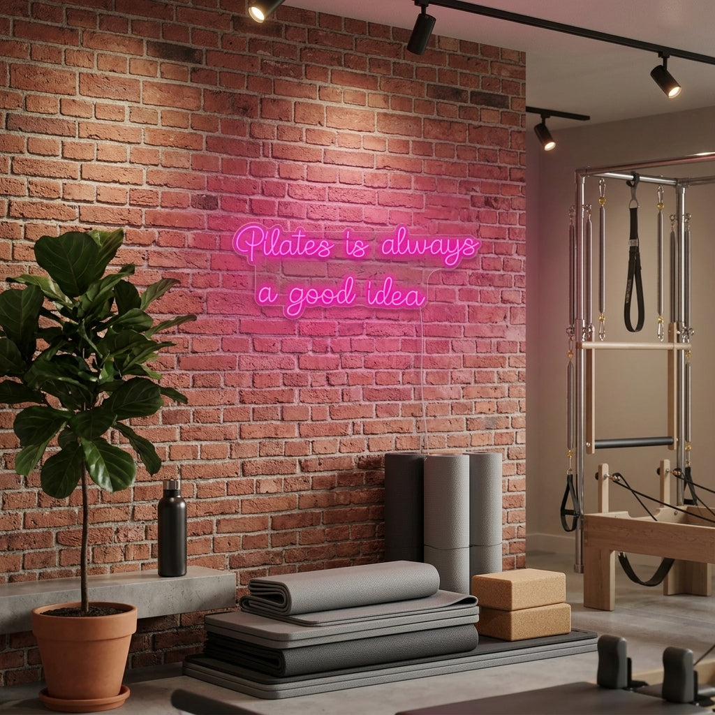 "Pilates is Always a Good Idea" Neonskylt