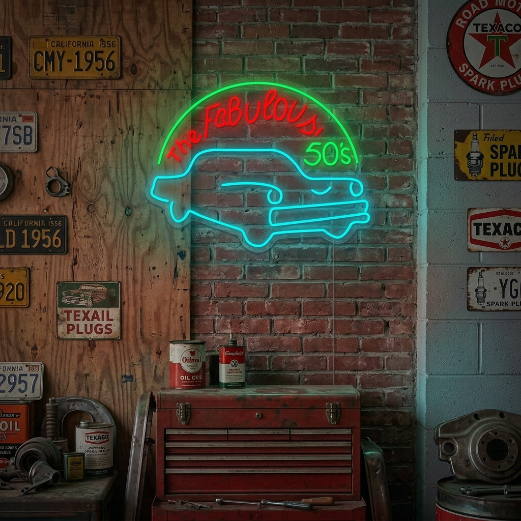 "Fabulous 50s" Neonskylt