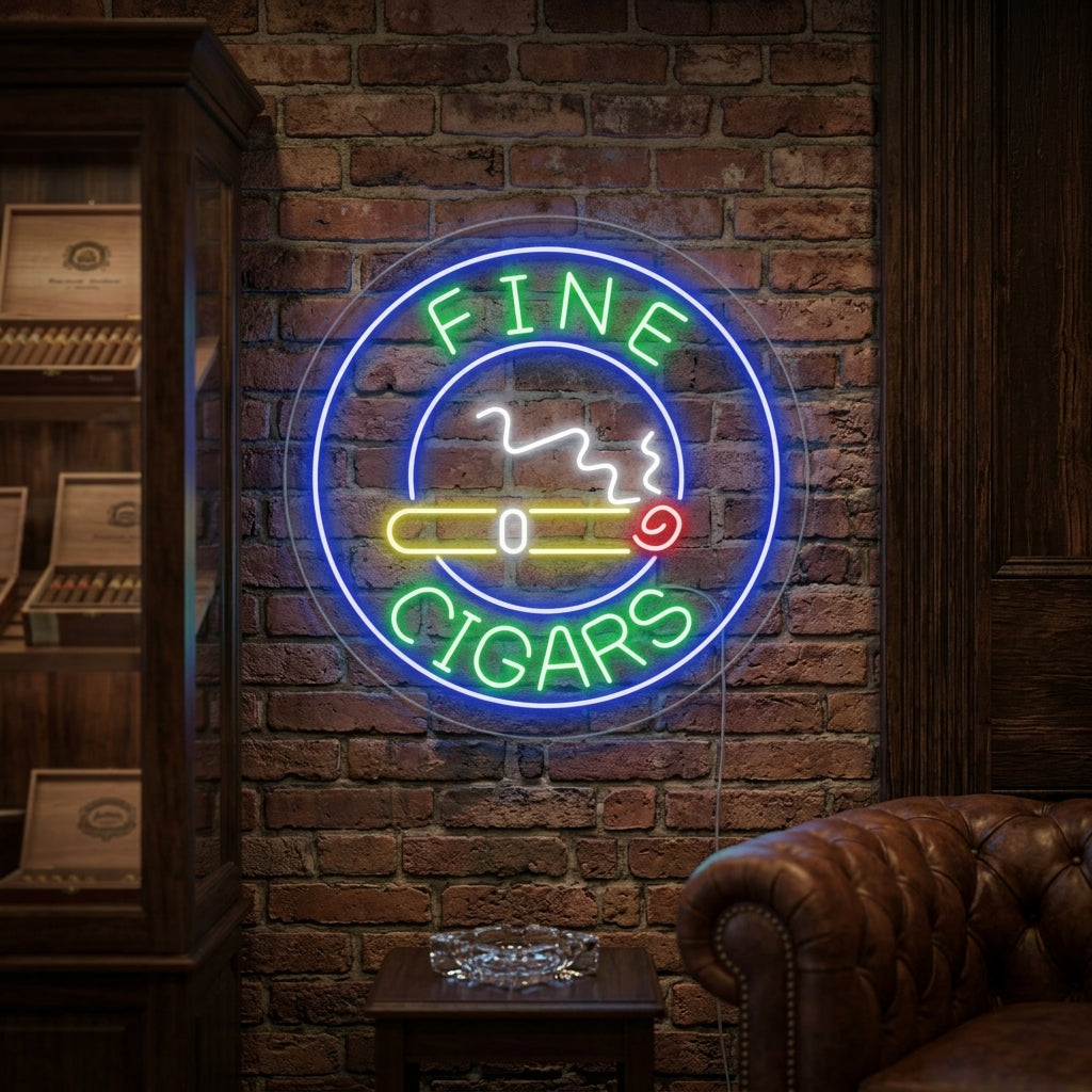 "Fine Cigars" Neonskylt