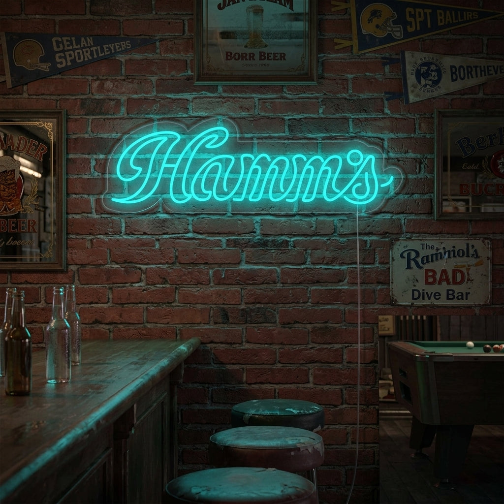 "Hamms Ölbar" Neonskylt