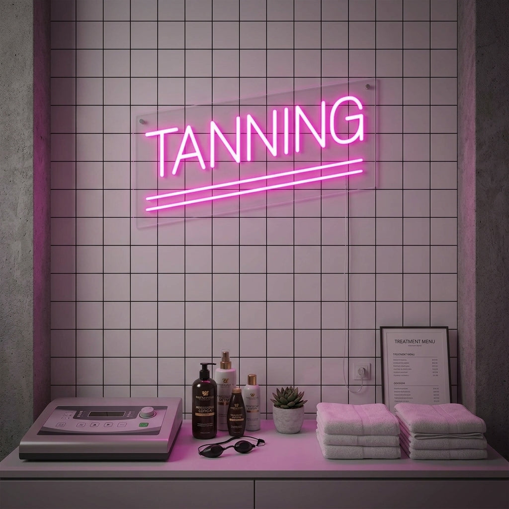 "Tanning" Neonskylt