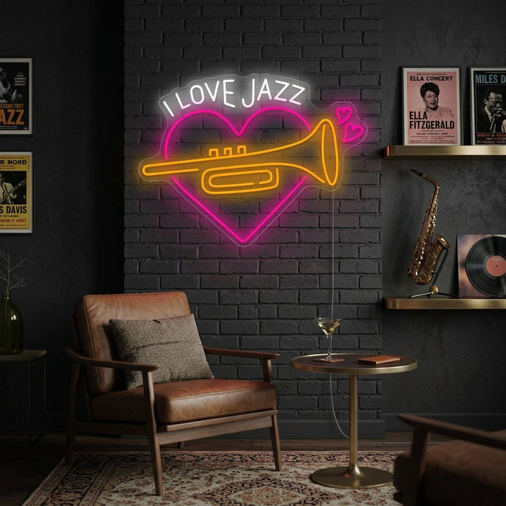 "Jazzmusik" Neonskylt